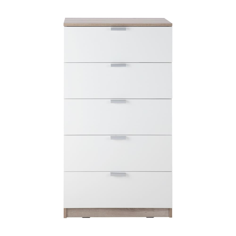 Homehuk ตู้ 5 ลิ้นชัก รุ่นแม็กซ์ - สีธรรมชาติ/ขาว