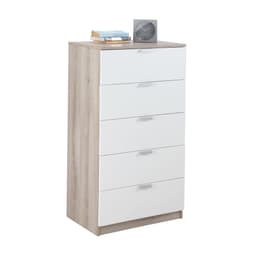 Homehuk ตู้ 5 ลิ้นชัก รุ่นแม็กซ์ - สีธรรมชาติ/ขาว