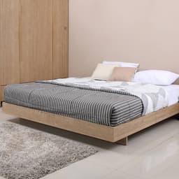 Homehuk เตียงนอน รุ่นโกเบ ขนาด 5 ฟุต - สีบาวาเรี่ยน โอ๊ค