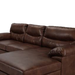 Homehuk โซฟา PVC L-shape ด้านซ้าย รุ่นออสโม่ - สีน้ำตาลเข้ม