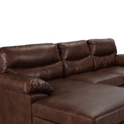 Homehuk โซฟา PVC L-shape ด้านขวา รุ่นออสโม่ - สีน้ำตาลเข้ม