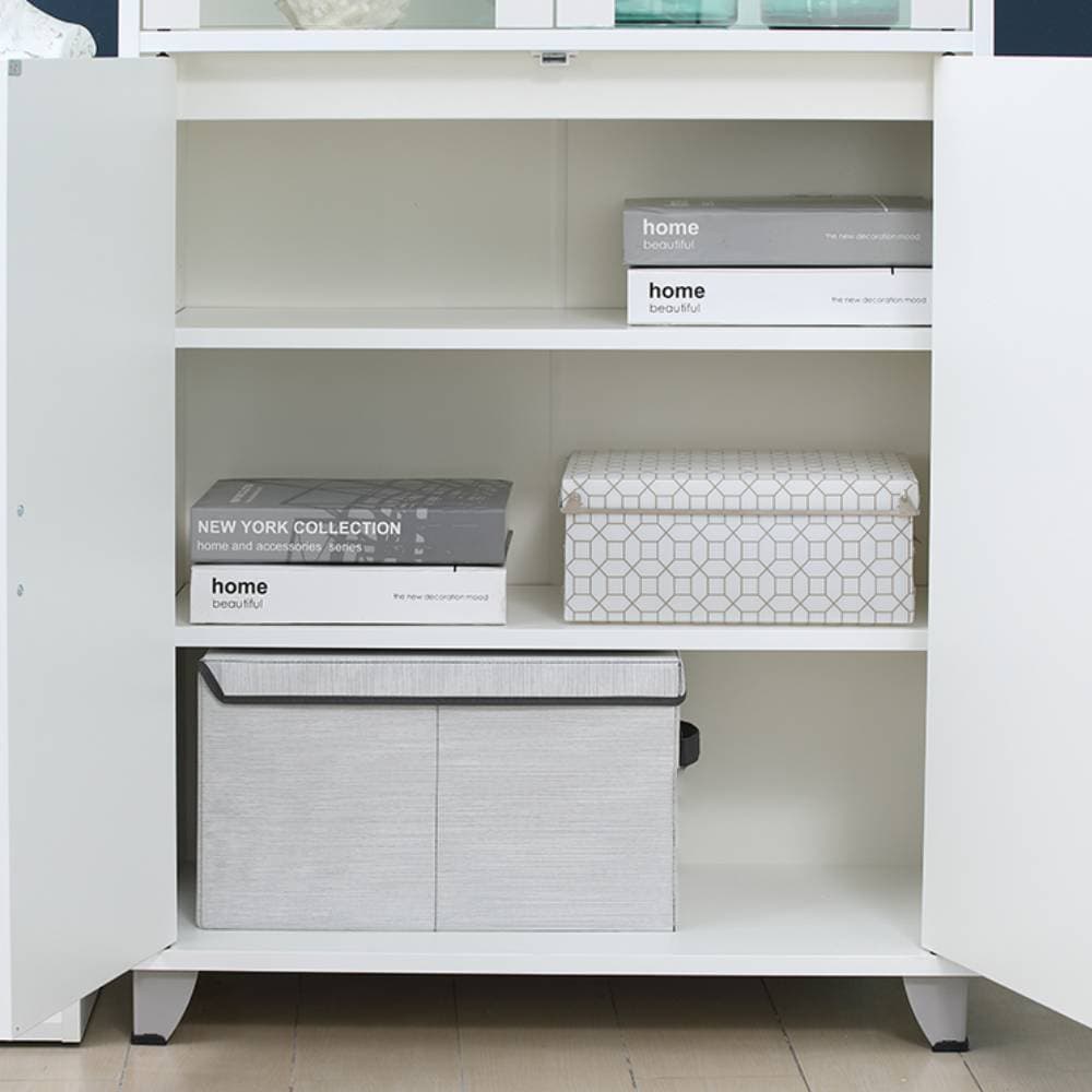 Homehuk ตู้ 4 บานเปิด รุ่น NB วันเวร์-เอฟ - สีขาว