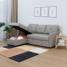 โซฟาเบด PU L-shape รุ่นเคียร่า - สีเทา