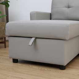 โซฟาเบด PU L-shape รุ่นเคียร่า - สีเทา