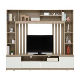 โซฟาเบดผ้า 3 ที่นั่ง และชุดโฮมเอ็นเตอร์เทนเมนท์ ขนาด 200 ซม. รุ่นมิกิ+มินิโอ - สีโทป/ธรรมชาติ