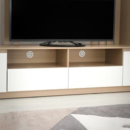 โซฟาเบดผ้า 3 ที่นั่ง และชุดโฮมเอ็นเตอร์เทนเมนท์ ขนาด 200 ซม. รุ่นมิกิ+มินิโอ - สีโทป/ธรรมชาติ